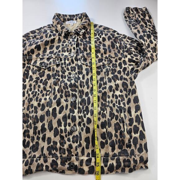Macaron canvas Animal Print Long Sleeve Button Front Flap Pocket Casual Jacket S - Picture 7 of 7